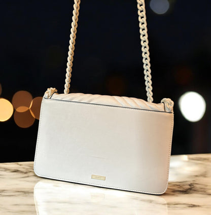 ALDO Quilted Chain Crossbody Bag – Ivory White