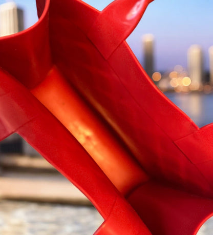 Vintage Red Quilted Rubber Tote Purse – “Mean Girls” Movie Style