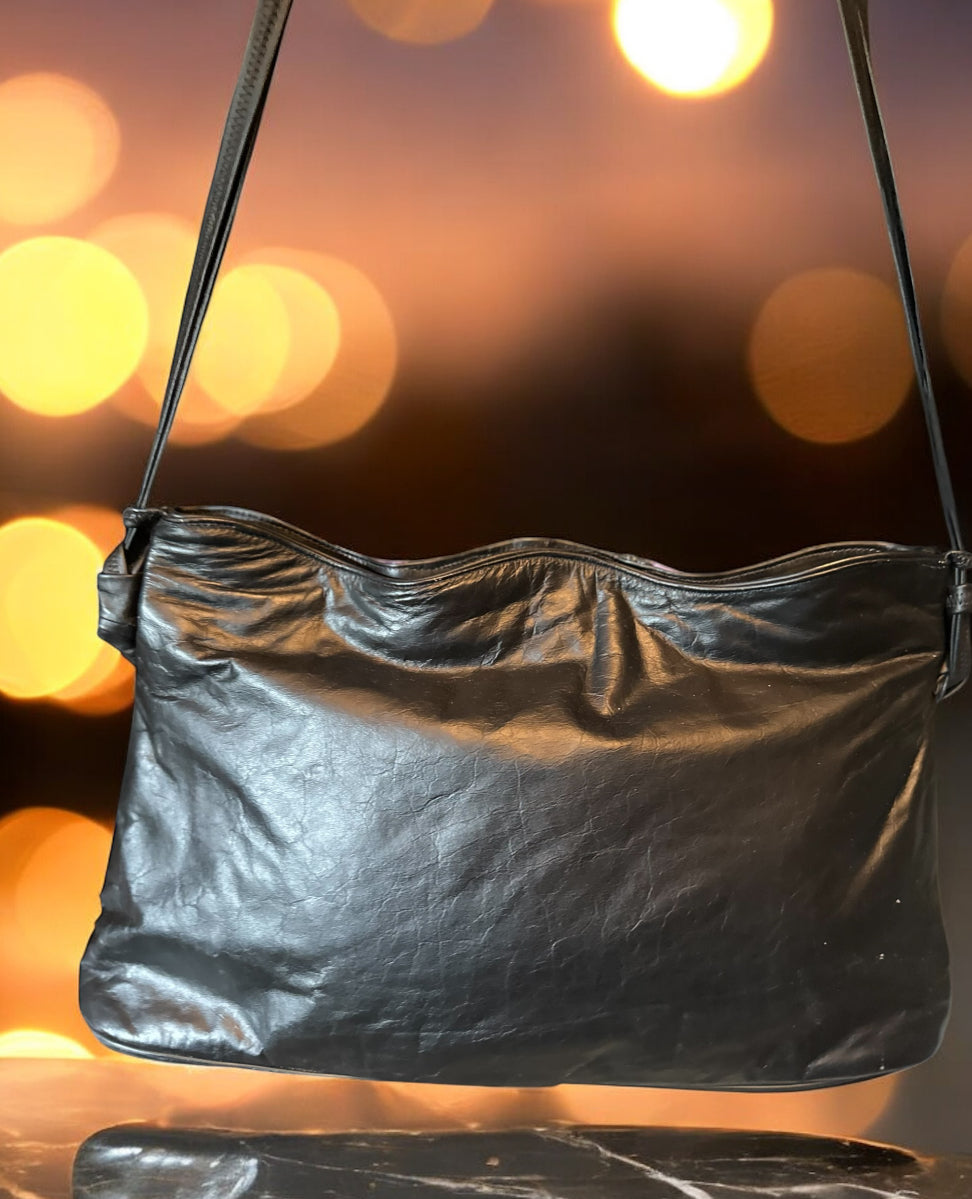 Vintage 80s Faux Croc Patch Shoulder Bag – Jewel-Tone Mix