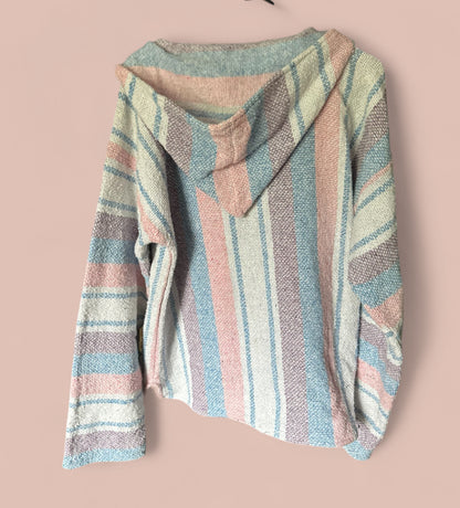Vintage Pastel Striped Baja Hoodie