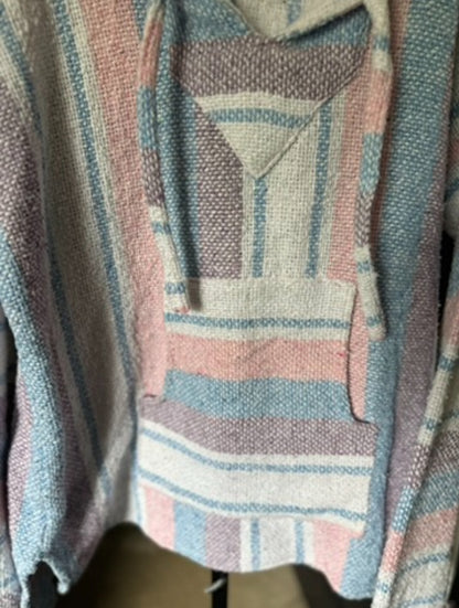 Vintage Pastel Striped Baja Hoodie