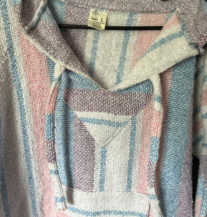 Vintage Pastel Striped Baja Hoodie