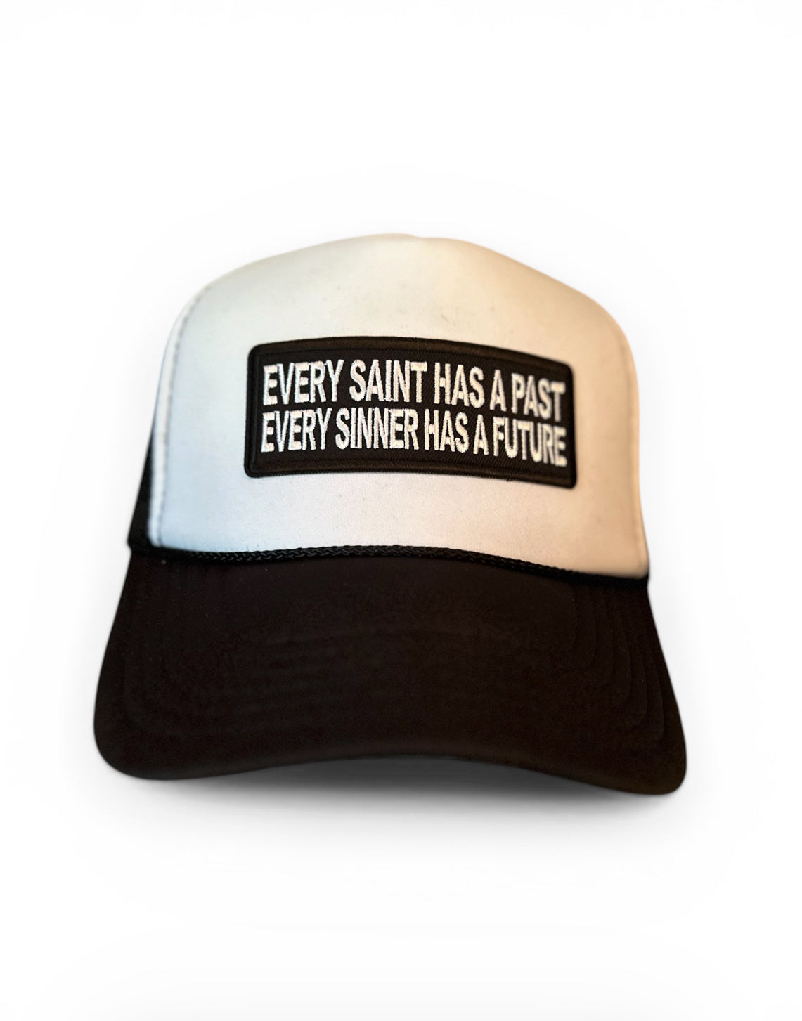 “Every Saint Has a Past Patch Trucker Hat – Inspirational Faith Snapback | OTTO Foam Hat”