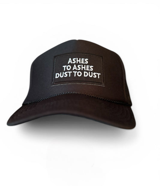 “Ashes to Ashes Dust to Dust Patch Trucker Hat – Vintage Faith Statement Snapback | OTTO Hat”