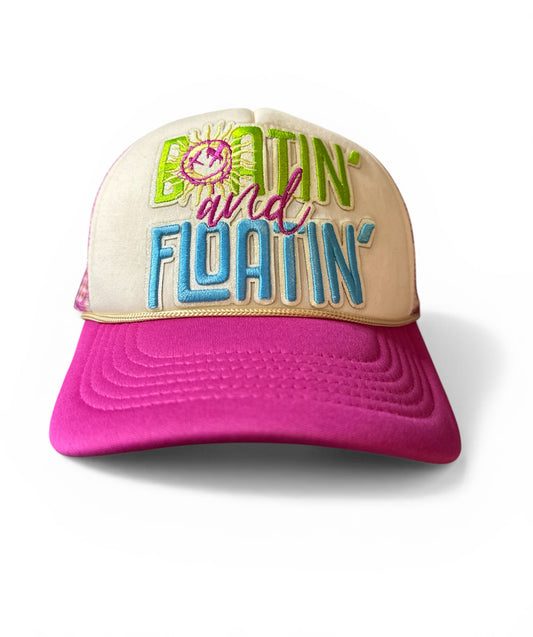 Boatin’ & Floatin’ Trucker Hat – Neon Beach Babe Edition