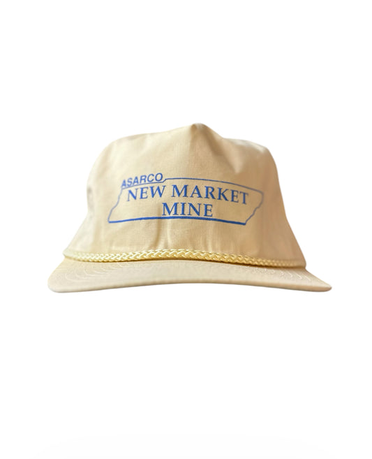Vintage ASARCO “New Market Mine” Rope Trucker Hat – Cream Snapback