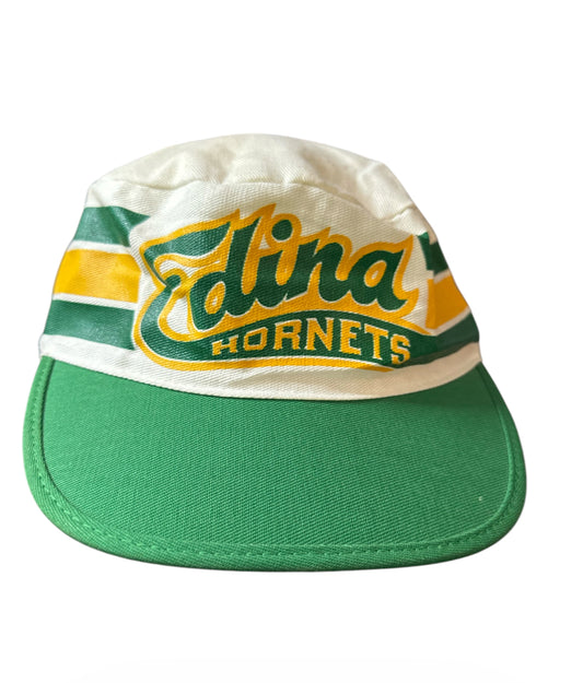 Vintage Edina Hornets Snapback Hat – Green & Gold Retro Cap