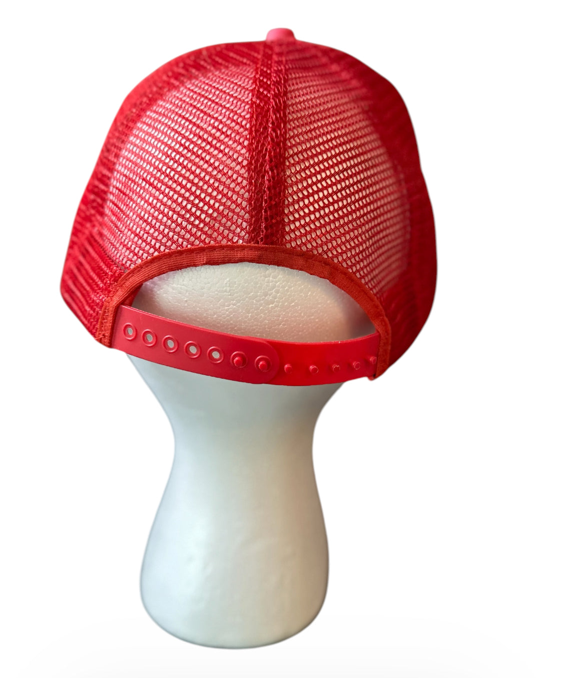 Vintage Bradley’s Red Trucker Hat – Retro Script Snapback Cap