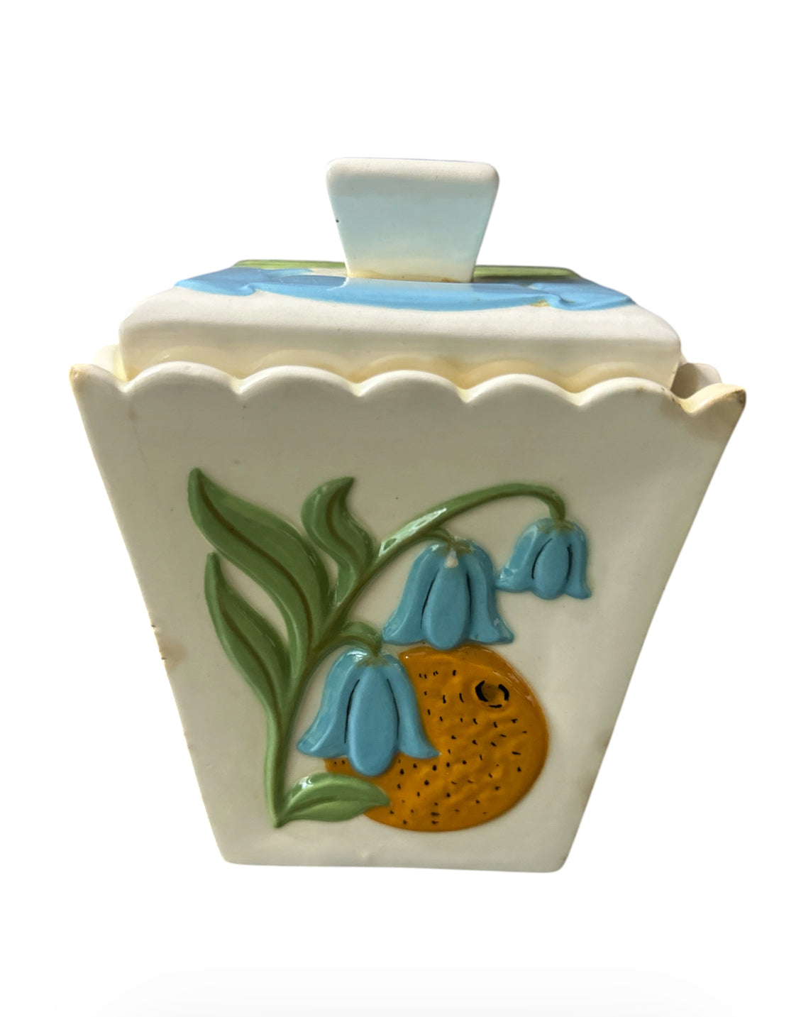 Vintage Hand-Painted Ceramic Canister Set – Signed Folk Art Kitchen Storage (Set of 4)