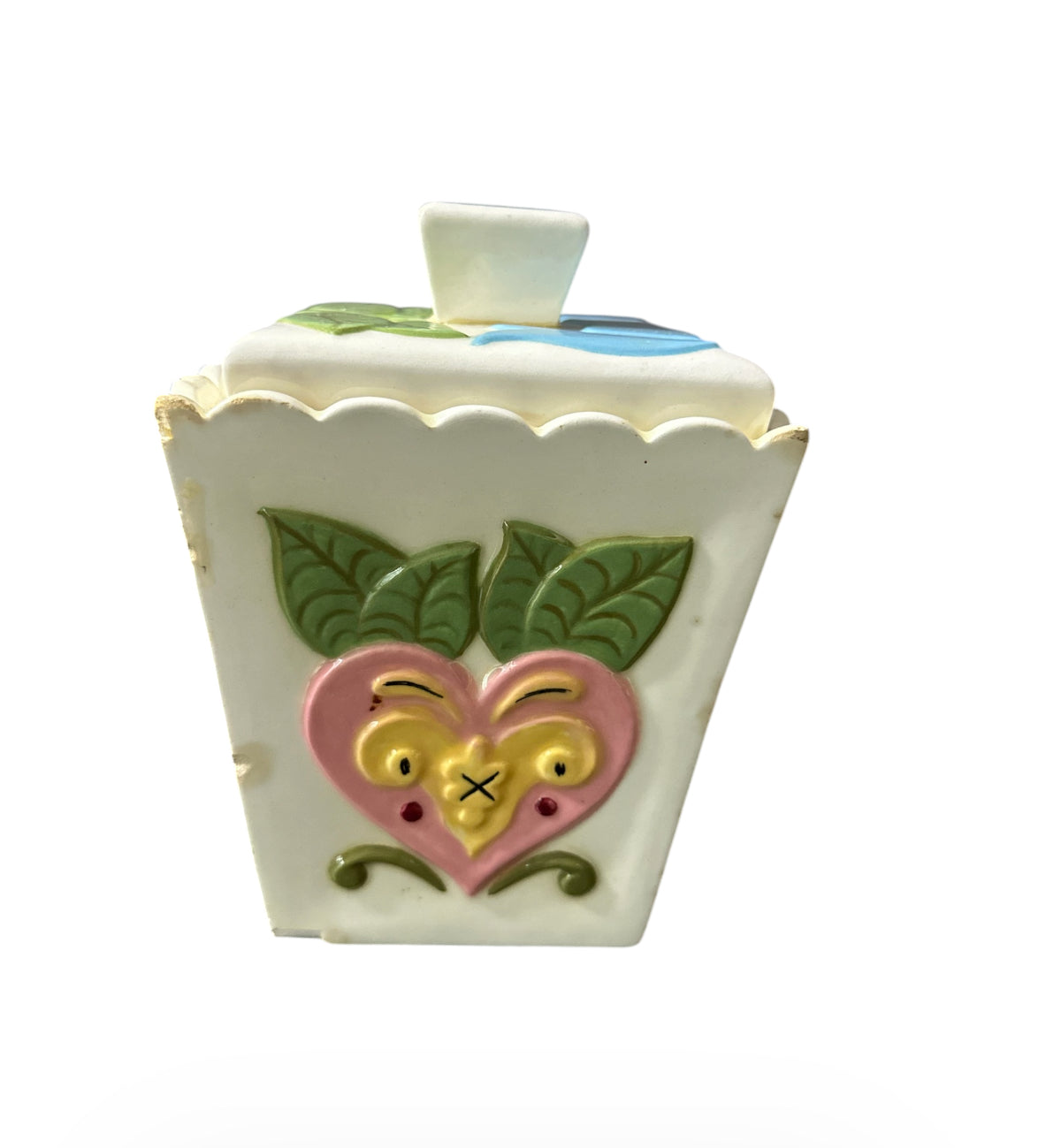 Vintage Hand-Painted Ceramic Canister Set – Signed Folk Art Kitchen Storage (Set of 4)