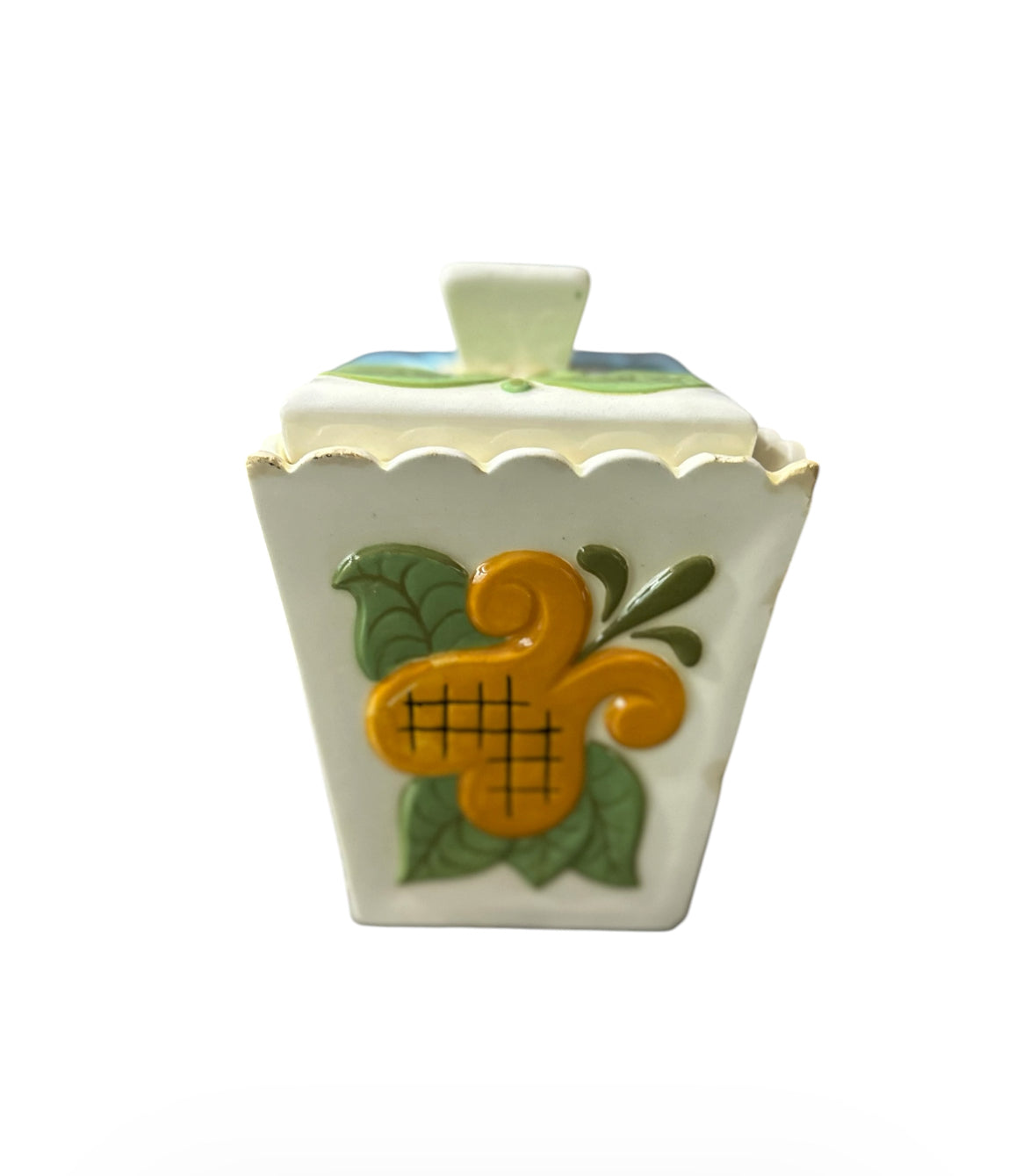Vintage Hand-Painted Ceramic Canister Set – Signed Folk Art Kitchen Storage (Set of 4)