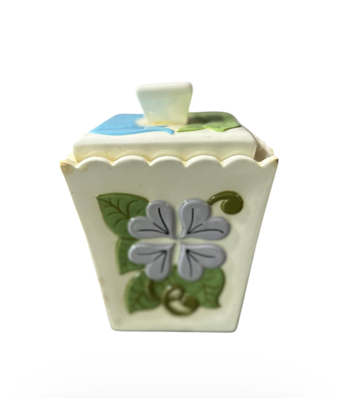 Vintage Hand-Painted Ceramic Canister Set – Signed Folk Art Kitchen Storage (Set of 4)