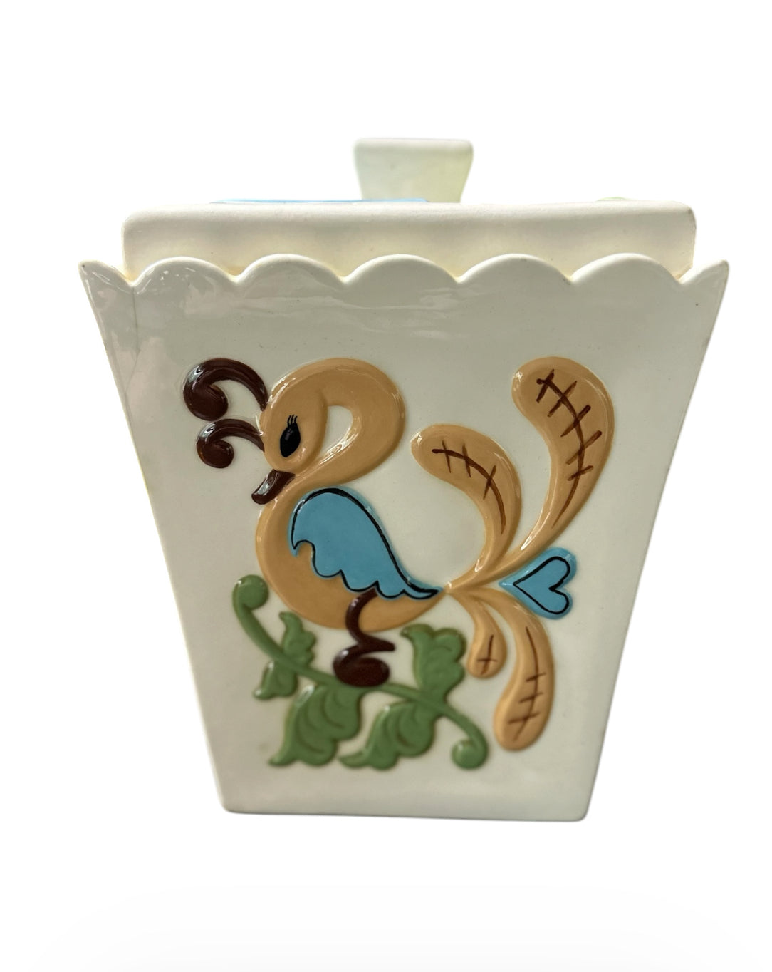 Vintage Hand-Painted Ceramic Canister Set – Signed Folk Art Kitchen Storage (Set of 4)