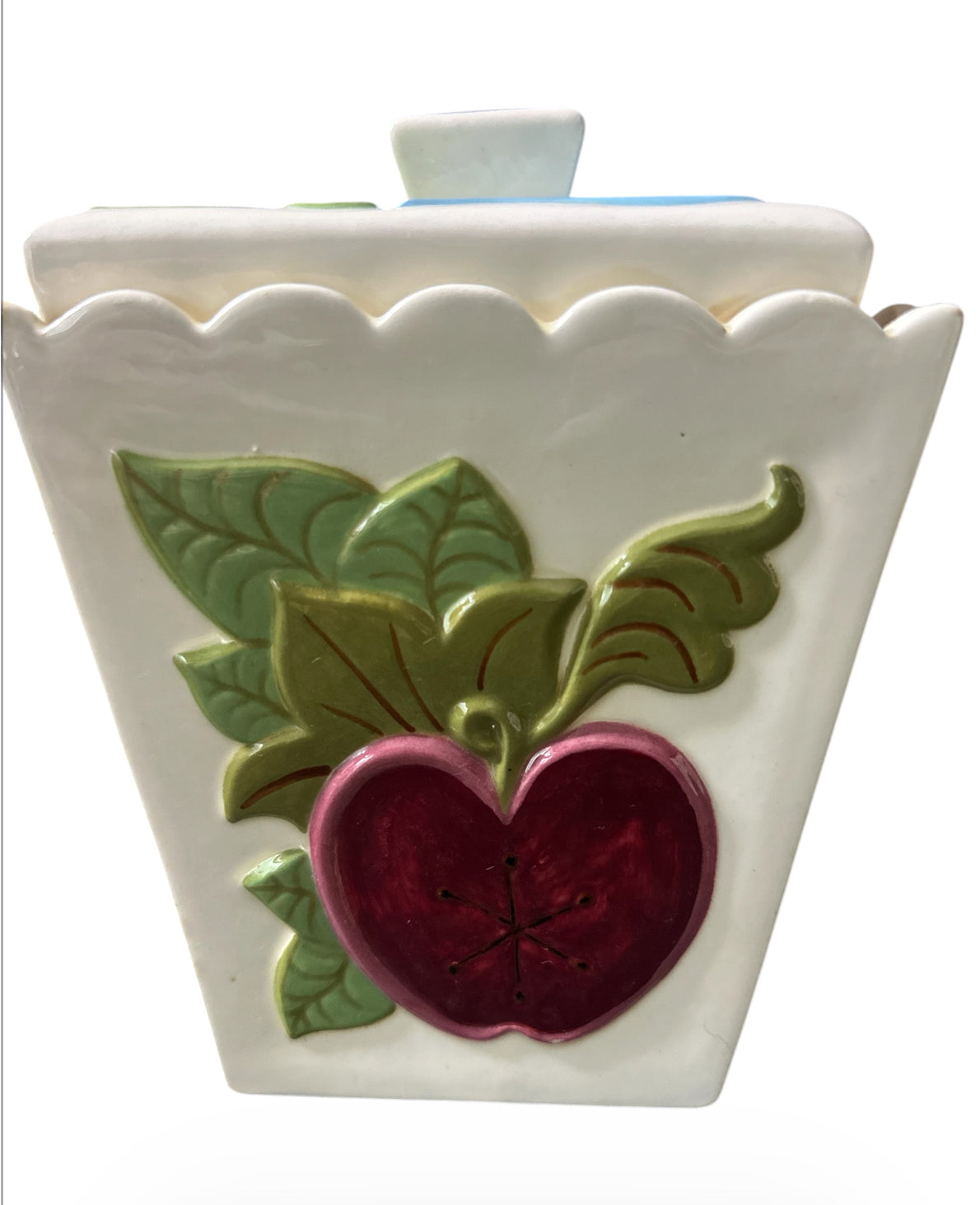 Vintage Hand-Painted Ceramic Canister Set – Signed Folk Art Kitchen Storage (Set of 4)