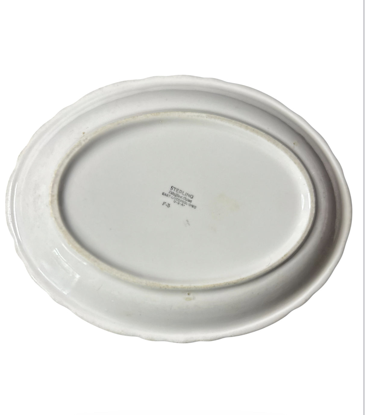 Vintage Sterling China Floral Platter – Brown Transferware Oval Dish
