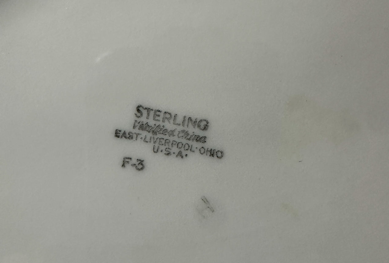 Vintage Sterling China Floral Platter – Brown Transferware Oval Dish