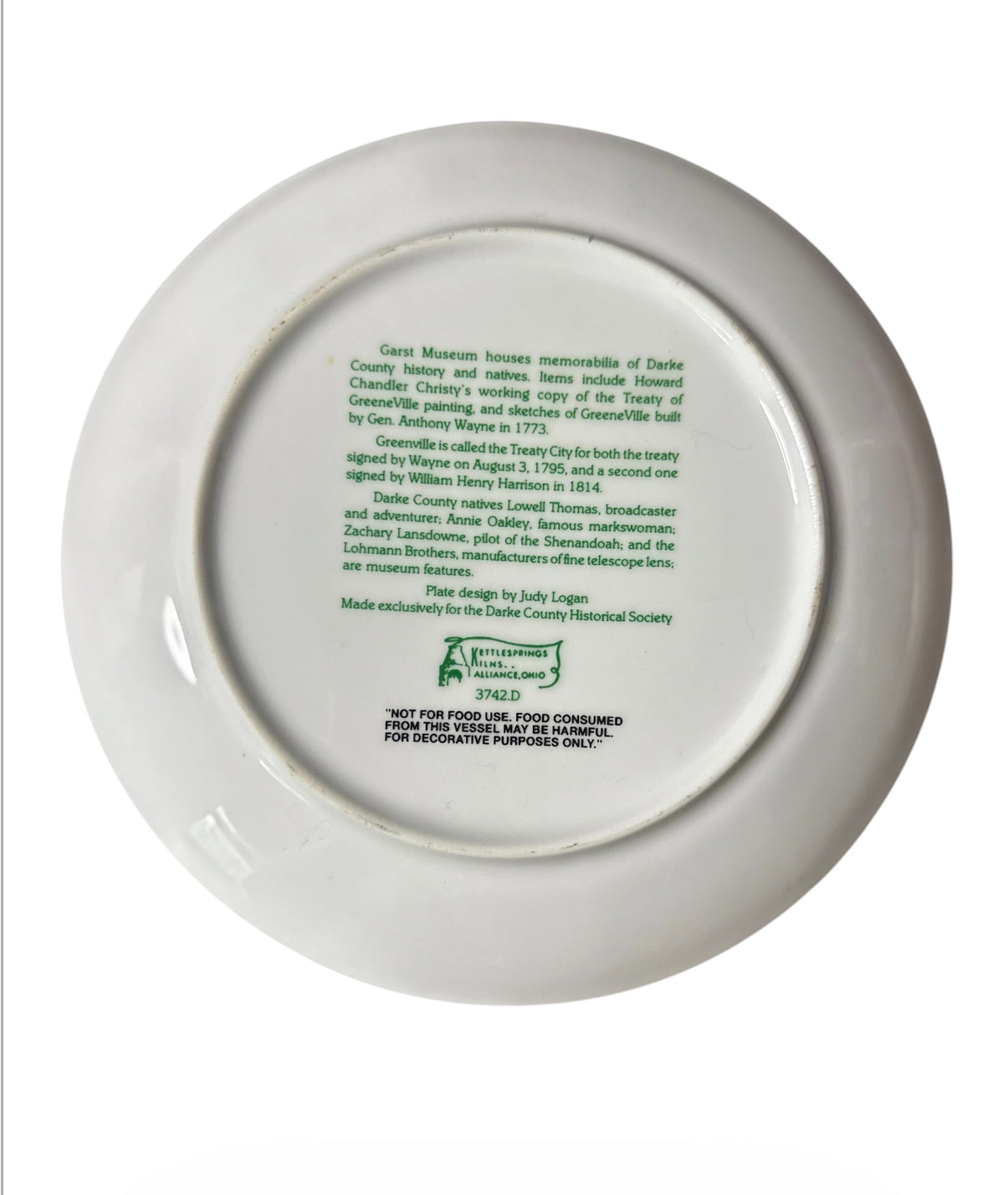 Vintage Garst Museum Greenville Ohio Collector Plate – Darke County Historical