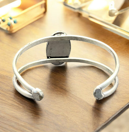 Bumblebee Jasper Semiprecious Stone Cuff Bracelet