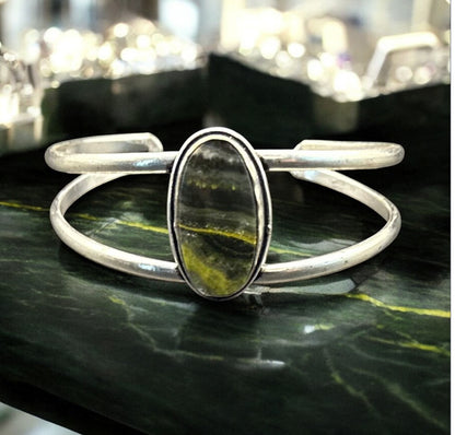 Bumblebee Jasper Semiprecious Stone Cuff Bracelet