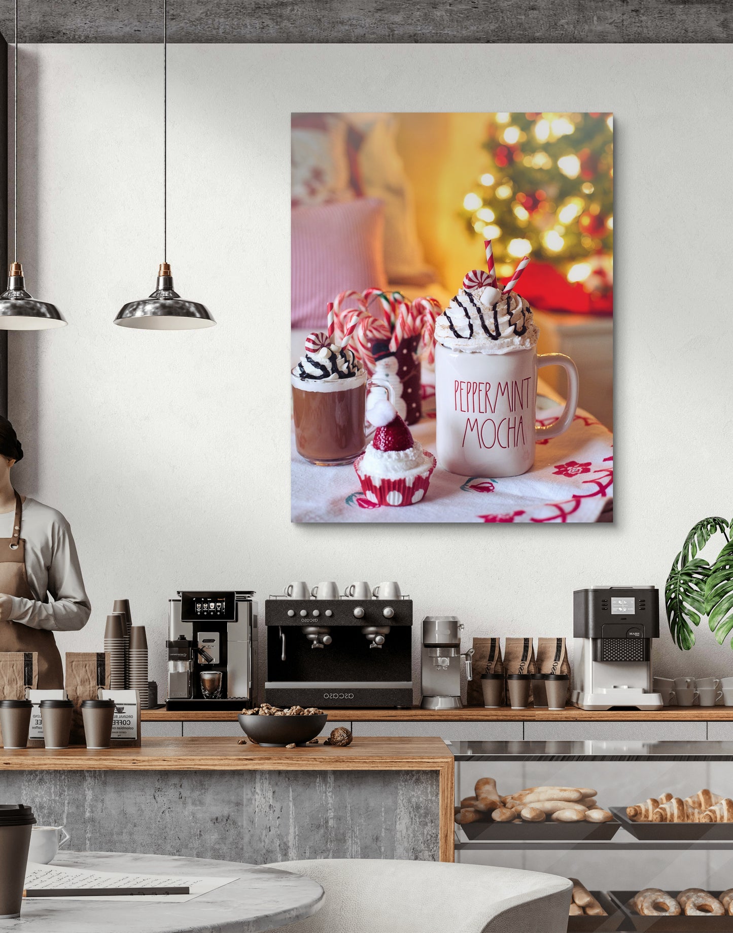 "Peppermint Mocha" Art Print: Modern Wall Decor  (Digital Download)