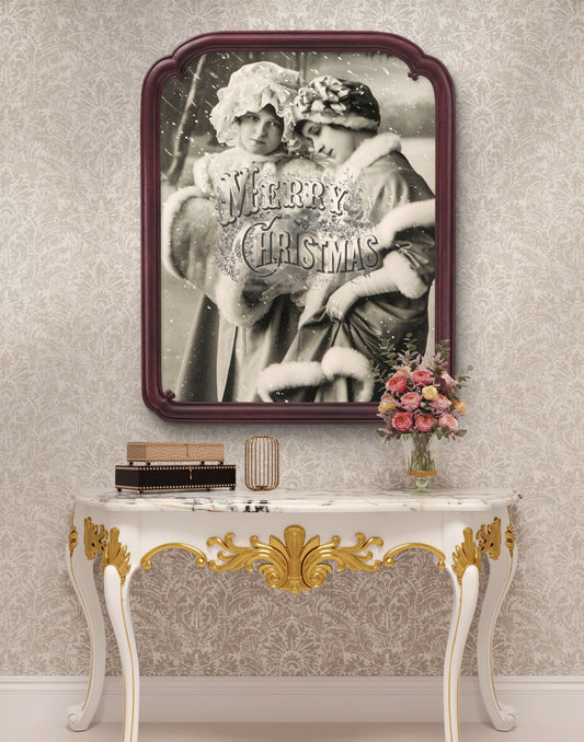 "Vintage Merry Christmas" Art Print: Modern Wall Decor  (Digital Download)