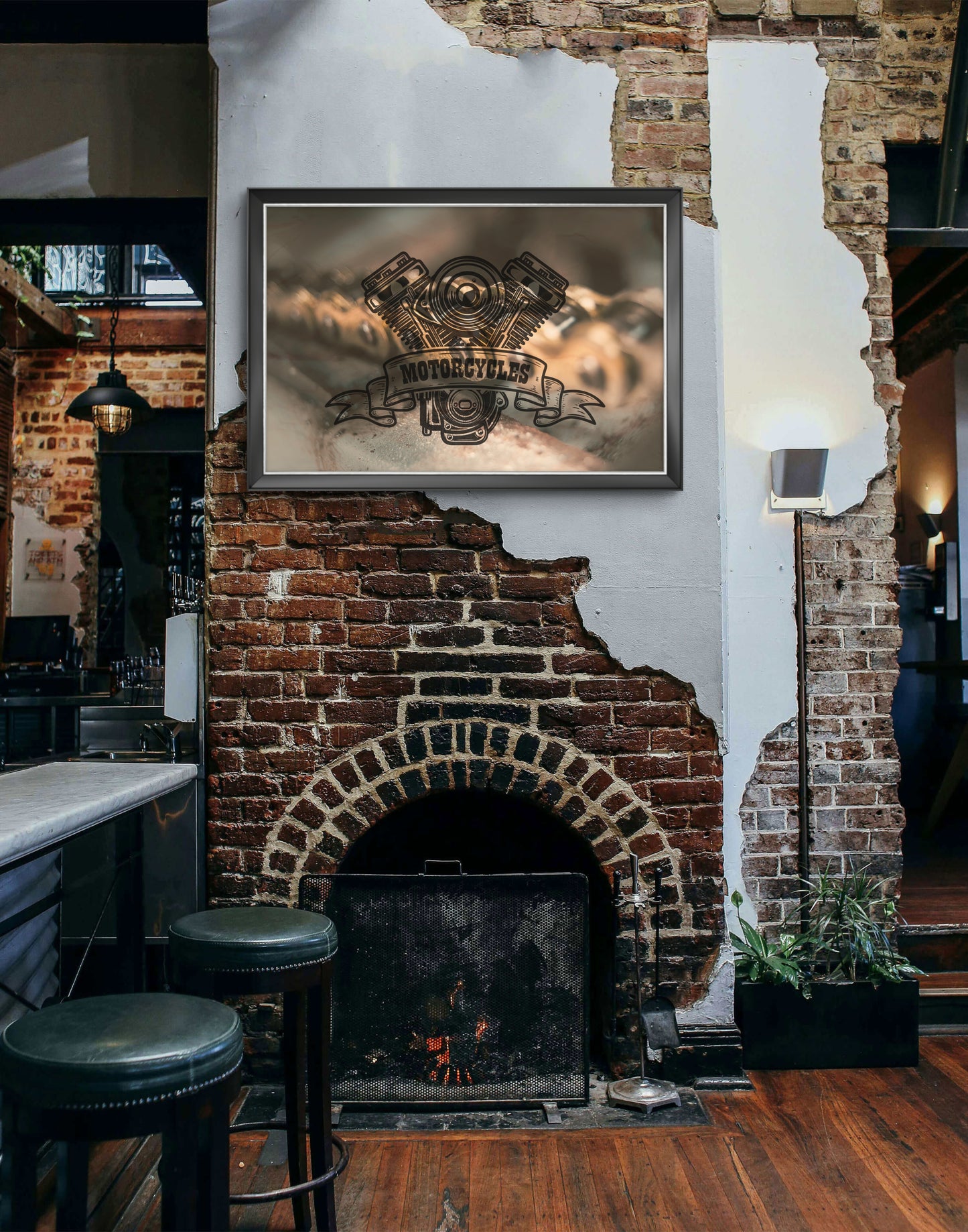 "Motorcycles" Art Print: Modern Wall Decor  (Digital Download)